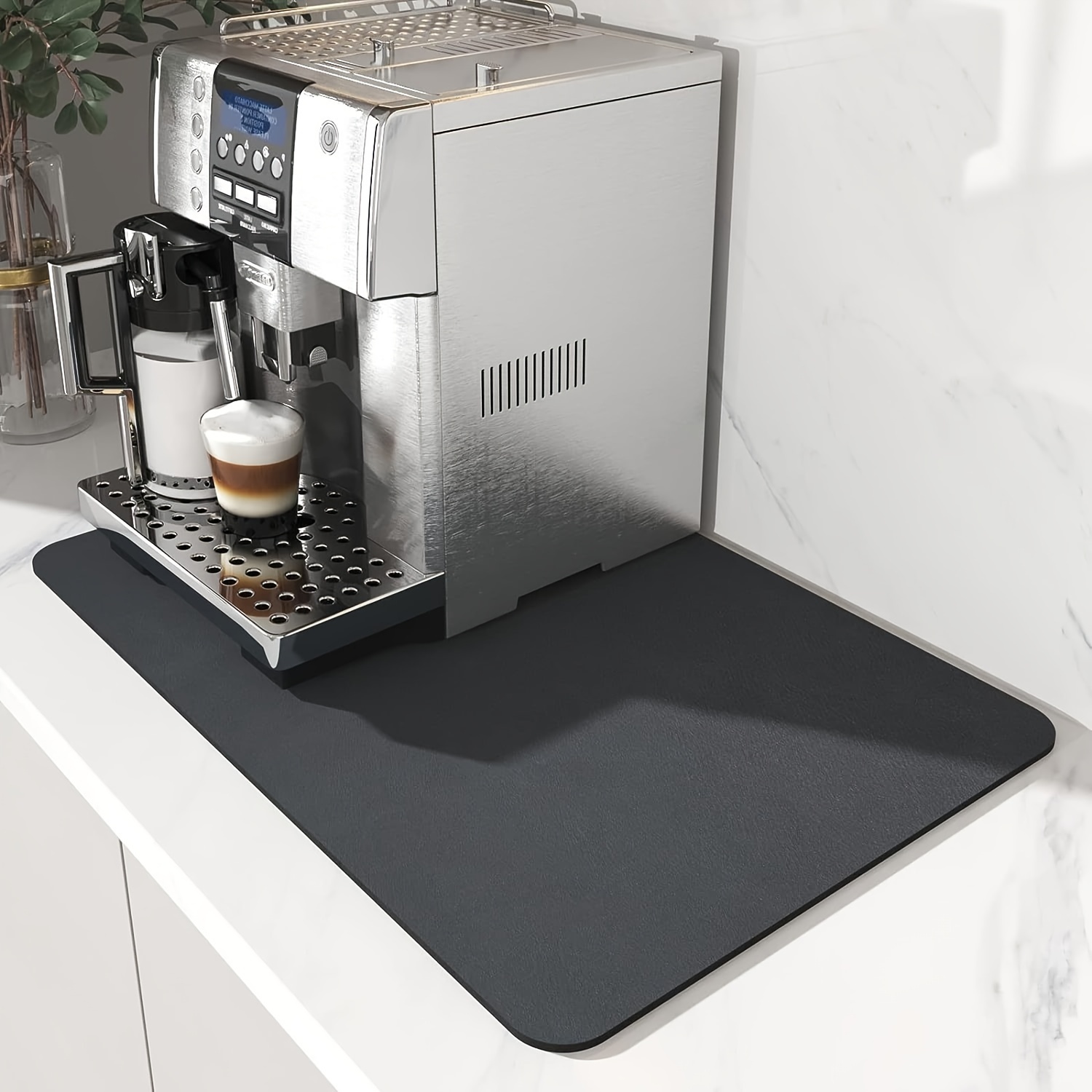 

1pc Coffee Mat, Hidden Stain Rubber Backing Absorbent Dish Drying Mat For Counter, Coffee Bar Accessories For Coffee Maker, Coffee Machine Coffee Pot Espresso Machine Dish Holder Drain Mat