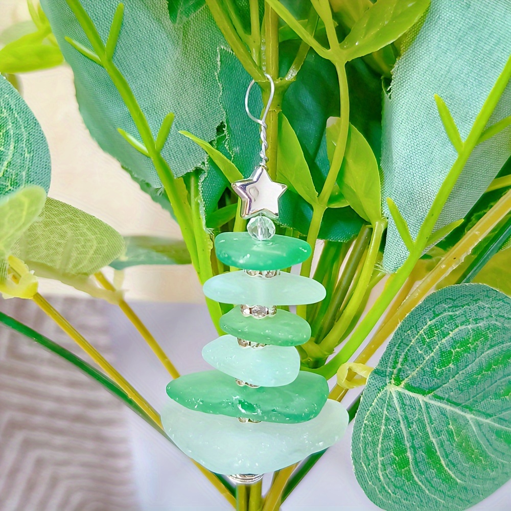  Sea Glass Christmas Tree Ornaments,Sea Glass Christmas  Bauble,Sea Glass Christmas Pendants, Sea Crystal Glass Decor Crafts,Glass  Christmas Tree Hanging Crystals for Decoration (E) : Toys & Games