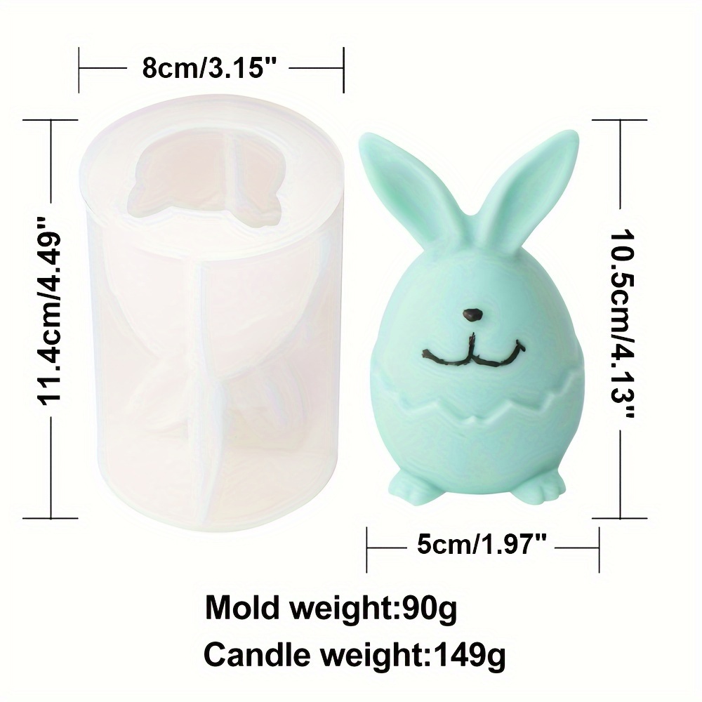 3D Easter Bunny Rabbit Candle Mould Silicone Molds DIY Handmade Resin Craft  Mold