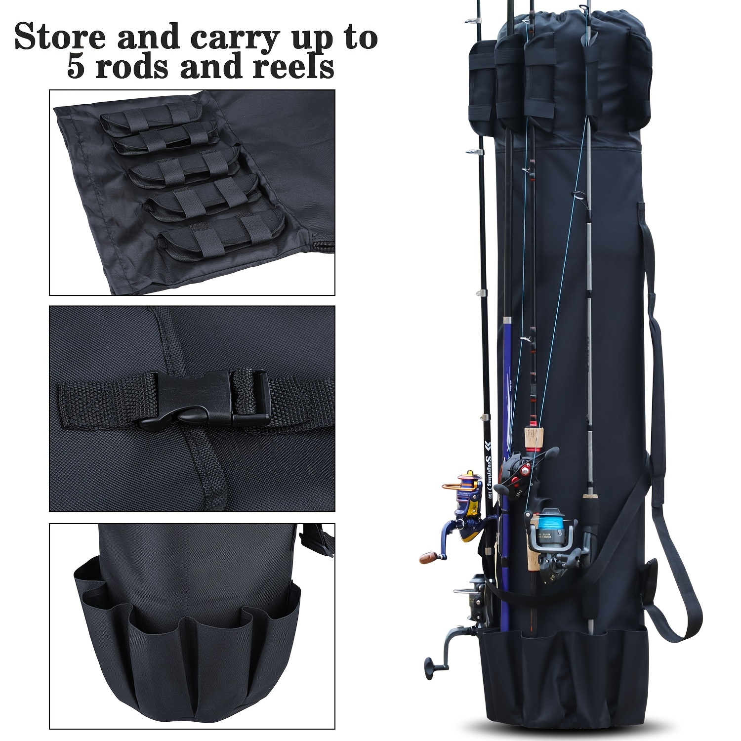 Fishing Rod Holdall, Holder, Bag, Carry Case, Luggage for made up rods with  reels - 120cm / 47in