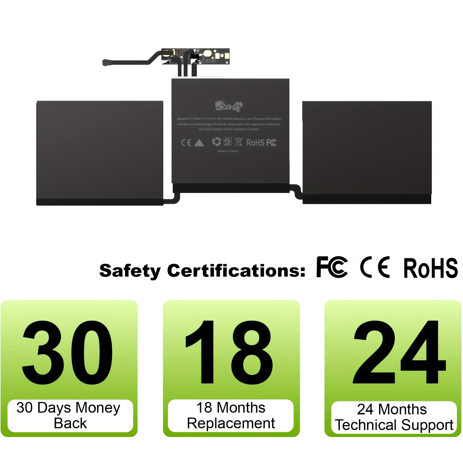 A1466 Battery 【Higher Capacity 8000+mAh】 MacBook Air Battery Replacement  for MacBook Air 13 inch A1466 (Mid 2012, Mid 2013, Early 2014, Early 2015