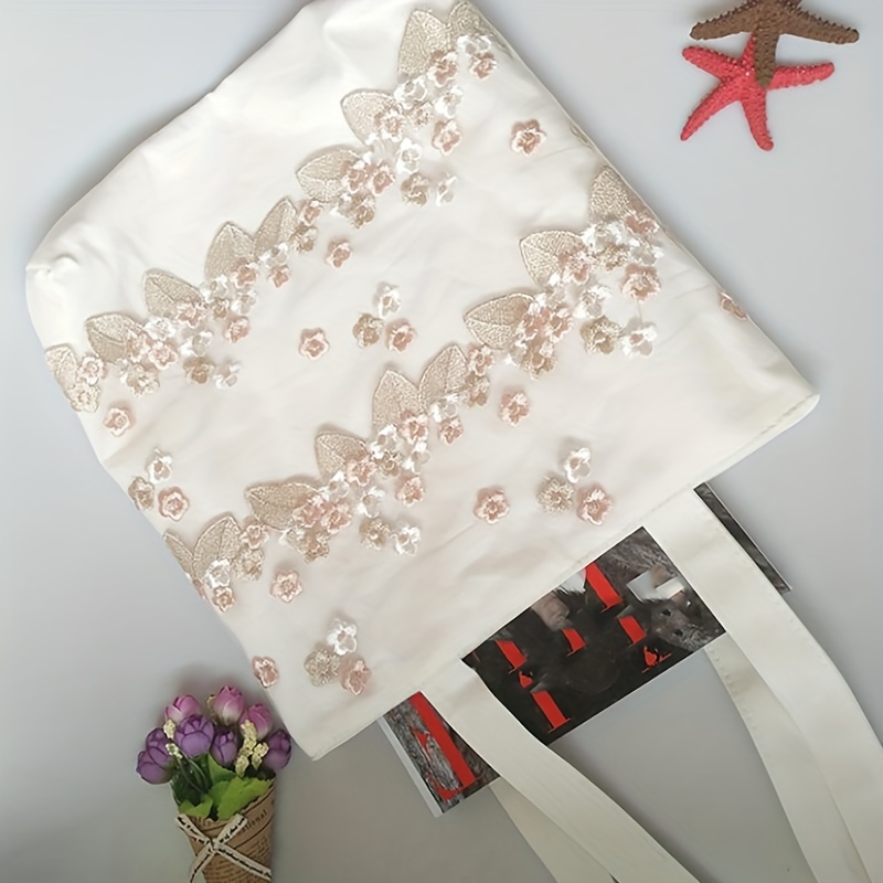 Flower Lace Tote Bag Eco Shoulder Handbag School Shopping