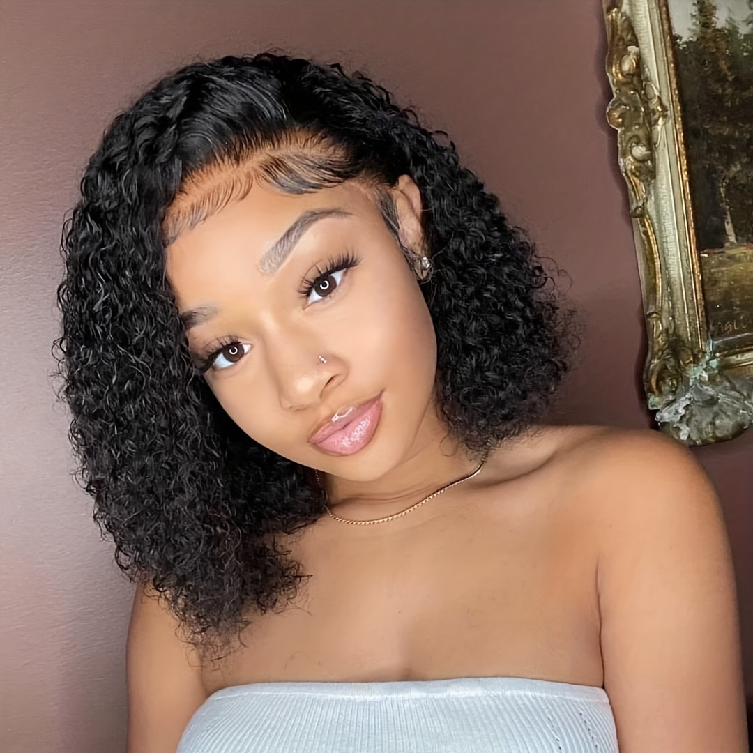 Natural Wig, 150% Density Highlight Curly Lace Front Wigs Human Hair Pre  Plucked 13 X