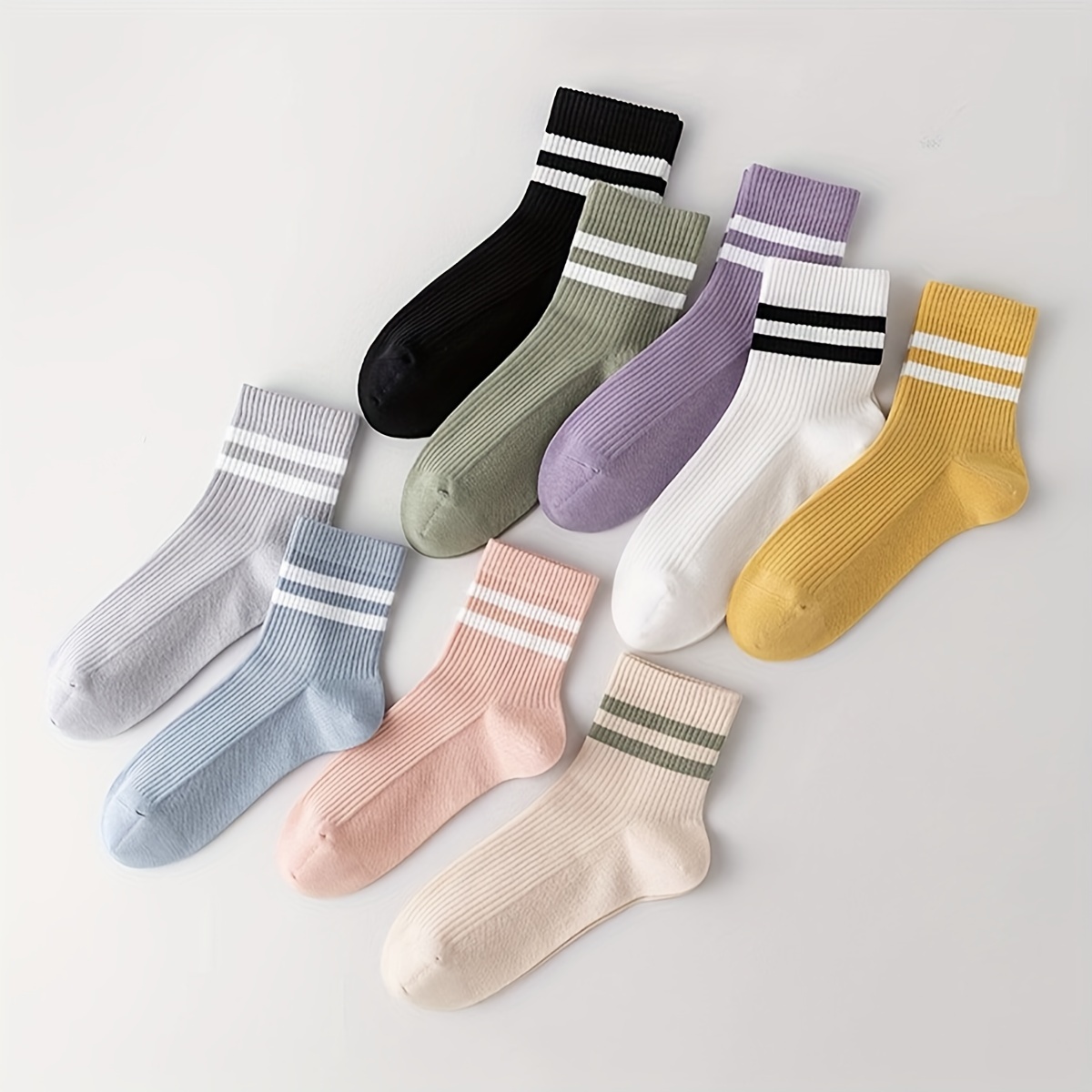 Ribbed Short Socks - Temu