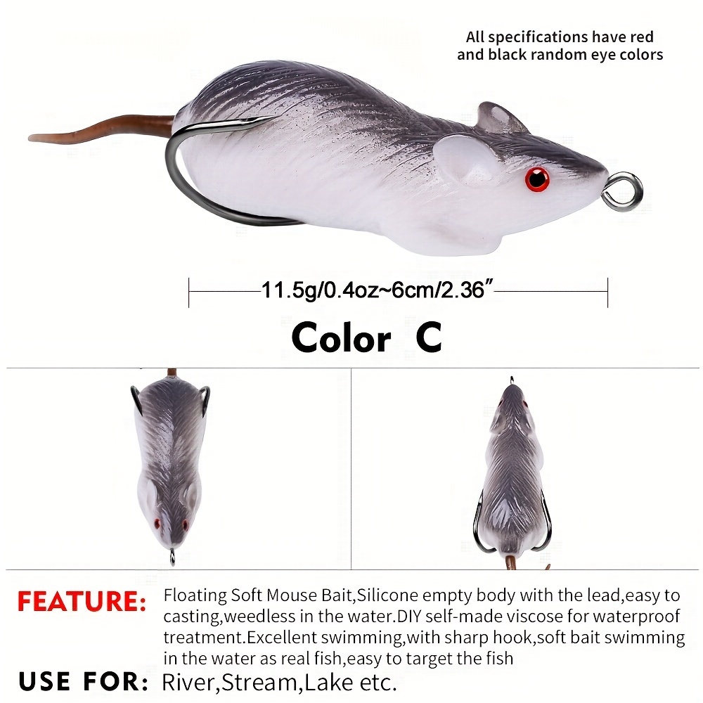 Fishing Lures,Artificial Bait Mouse Shape Mouse Lure Topwater Lure  Versatile Functionality 