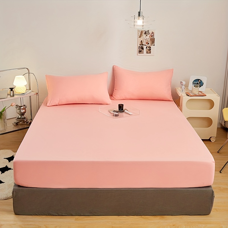 Polyester Brushed Fitted Sheet Soft Comfortable Solid Bedding Mattress Protector
