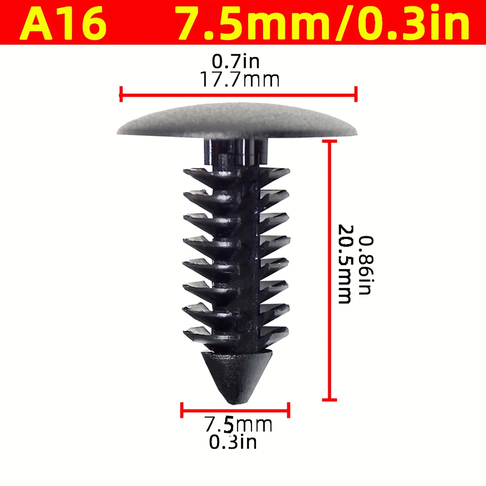 50pcs Auto Bumper Fasteners 7-8mm (0.28-0.31in) Hole, Car Clips Fender  Bumper Shield Retainer, Plastic Rivet For GM, For Ford, For Chrysler