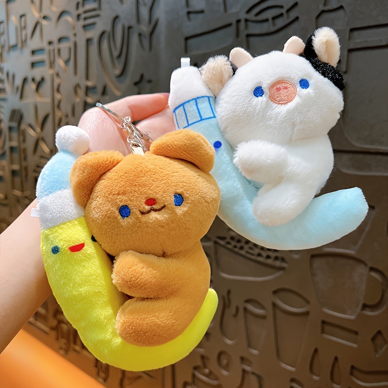 Cartoon Creative Resin Puppet Bearbear Key Ring Charm For Car Keys