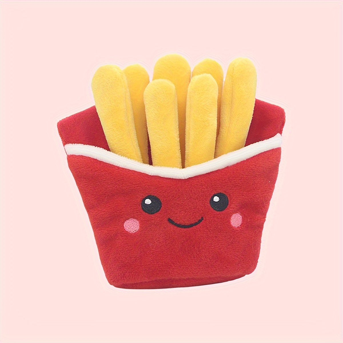 

1pc French Fries Design Pet Grinding Teeth Squeaky Plush Toy, Chewing Toy For Dog Interactive Supply