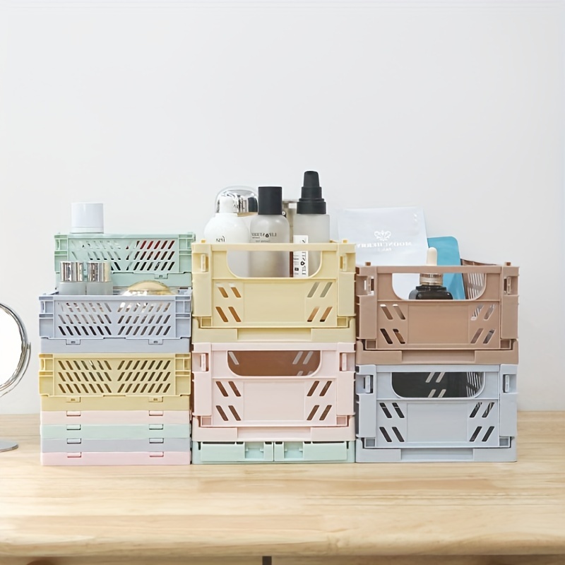 Large Capacity Desktop Storage Box Plastic Organizer Stackable Storage Basket