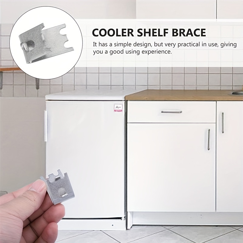 16 piezas de clips de estantería de congelador de acero inoxidable - Soporte fuerte para estantes de refrigerador y congelador, diseño cuadrado, ideal para uso comercial y doméstico, clip de estantería para refrigerador, soporte de estantería para refrigerador, refrigeración comercial, clips metálicos duraderos