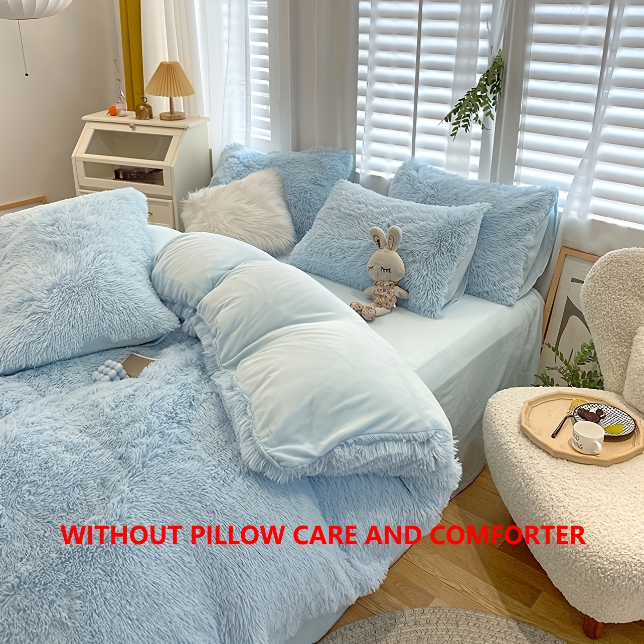 Blue teddy fleece online bedding