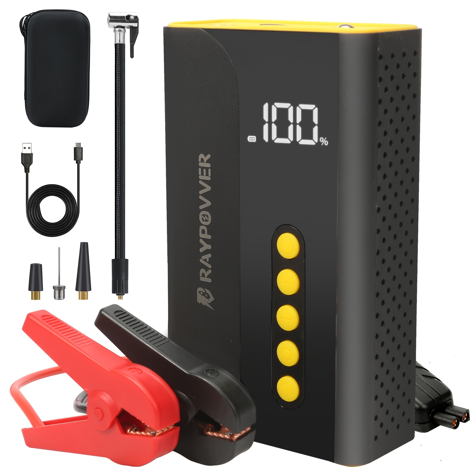 ZUKAKA Car Jump Starter, 4000A Peak 26800mAh 150PSI with Tire Inflator  Portable with Air Compressor(up to All Gas and 8.0L Diesel Engine) 