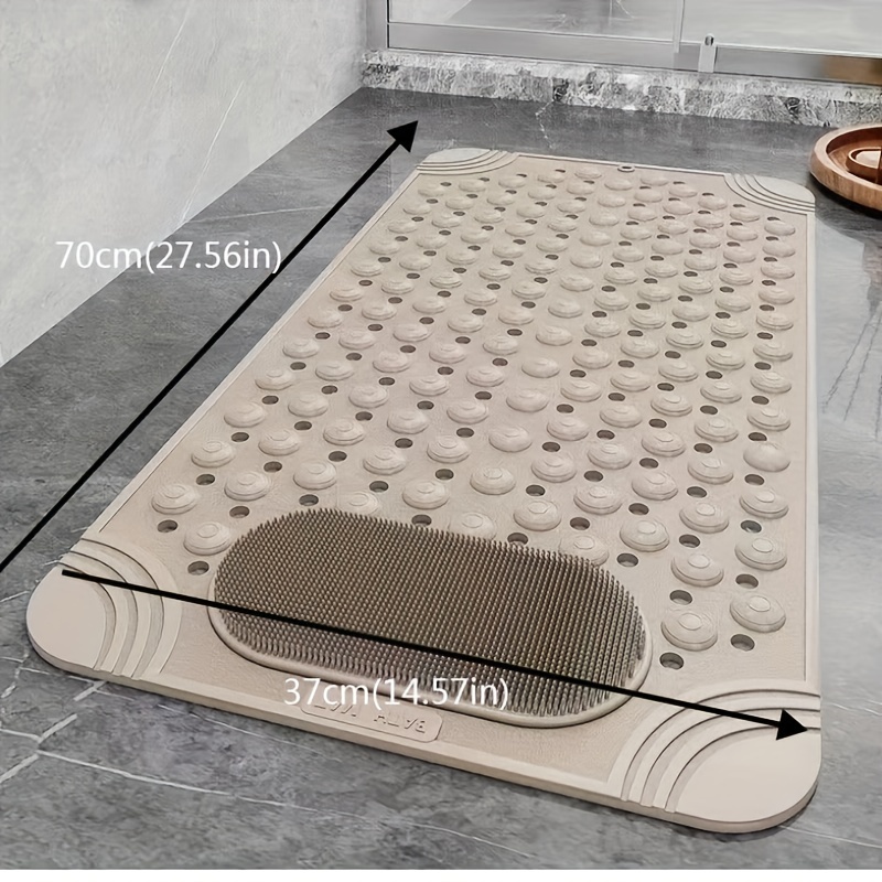 Tapete de baño de goma antideslizante de 11.8 x 11.8 in, azulejos de goma  entrelazados, con agujeros de drenaje y ventosas para baño, cocina,  gimnasio