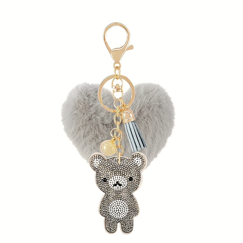 Cherrie Rhinestones Bear Keychain