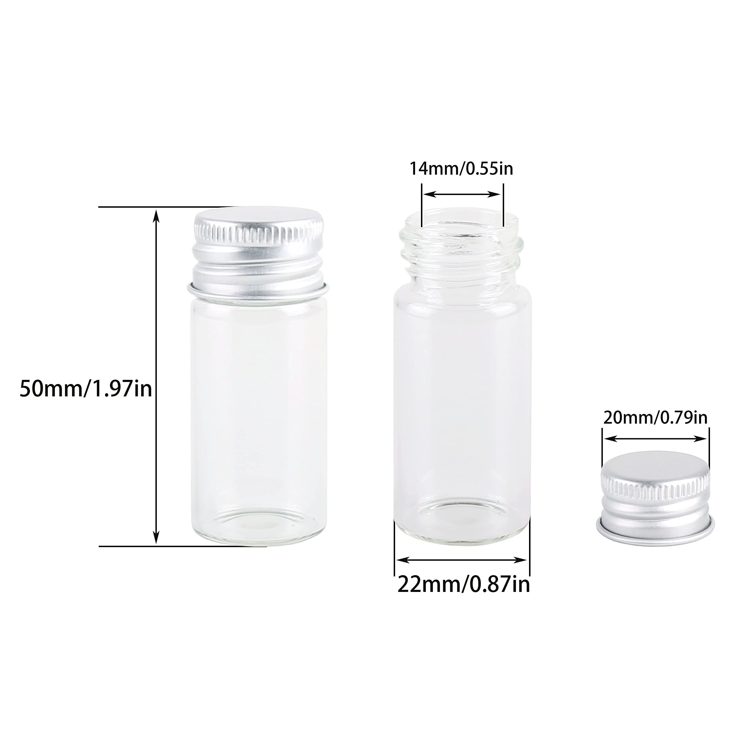 Small Glass Vials Screw Caps, Mini Small Glass Jar Container