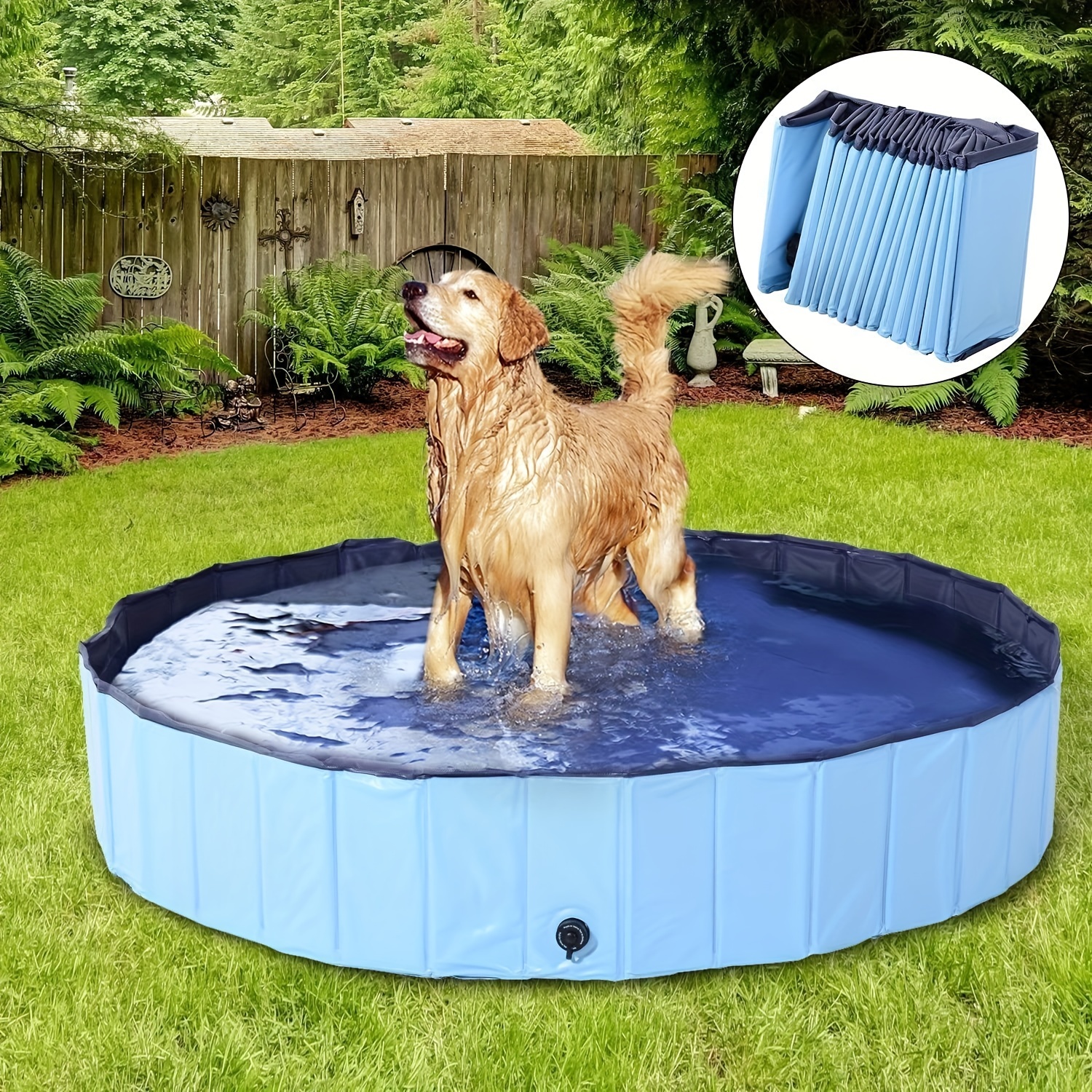 Foldable Pet Spray Pad Dog Bath Pool Thickened - Temu