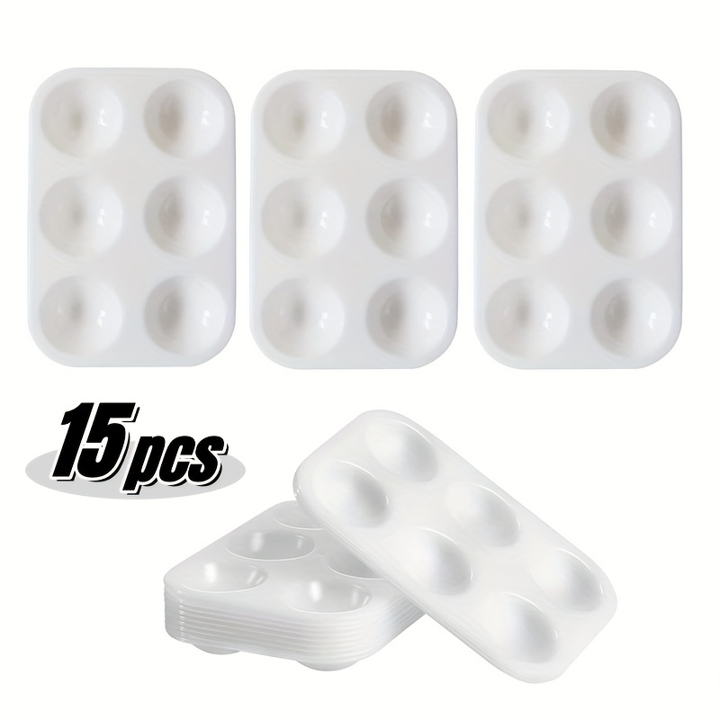 Paint Tray Palettes Premium 6 Wells White Plastic - Temu