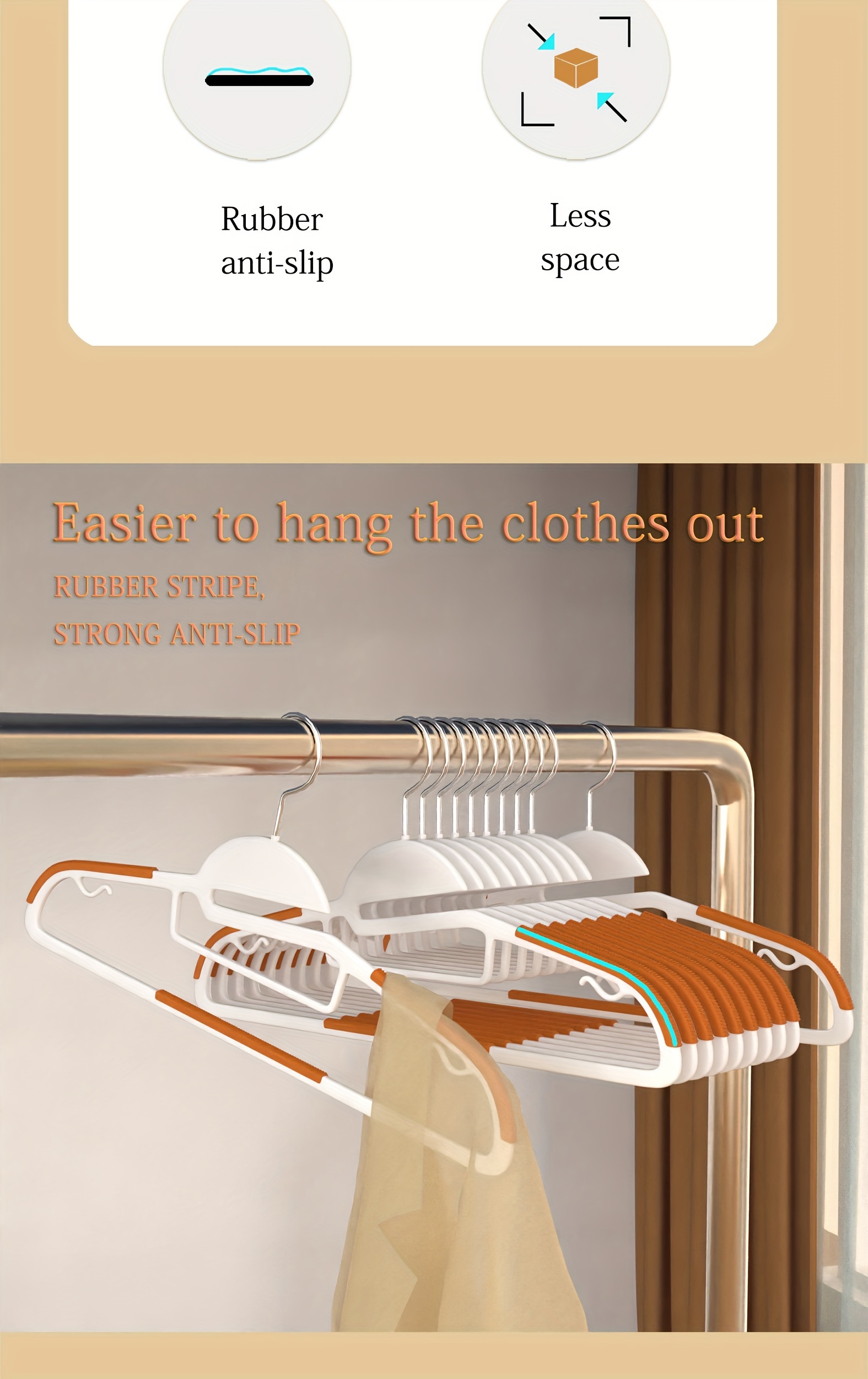 Heavy Duty Plastic Hangers Non slip Design Swivel Hook Space - Temu Canada