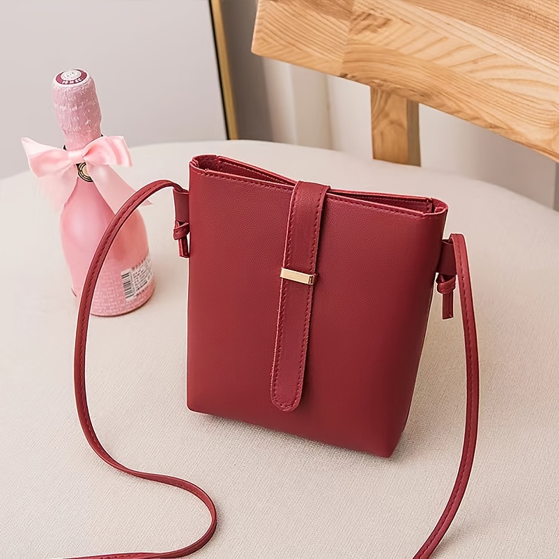 Liyuan&758 Casual Pu Leather Square Crossbody Bag, Solid Color