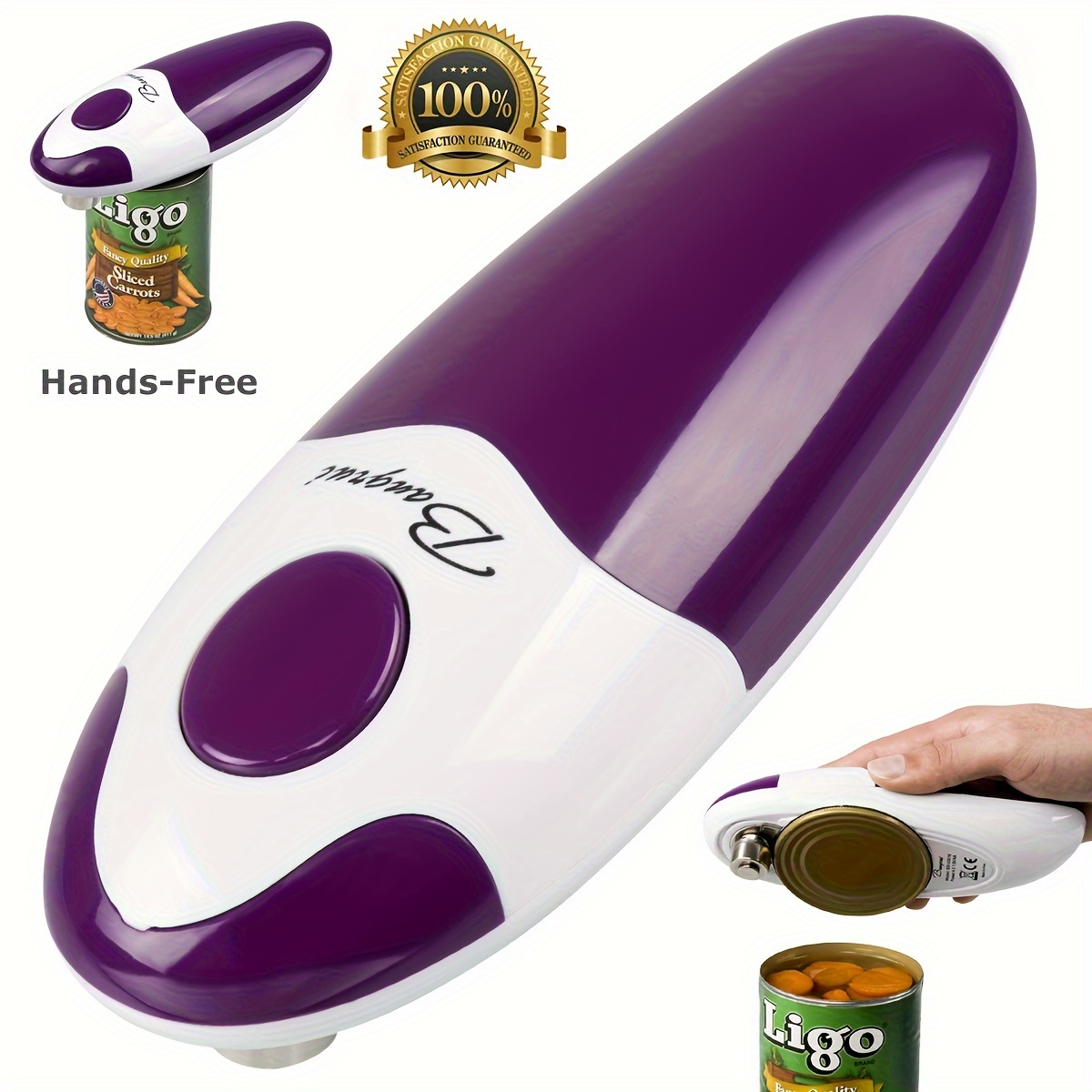 Electric Can Opener, No Sharp Edge Can Opener Electric, Hands-Free Electric Can Opener for Kitchen, Automatic Can Opener for Any size, Kitchen