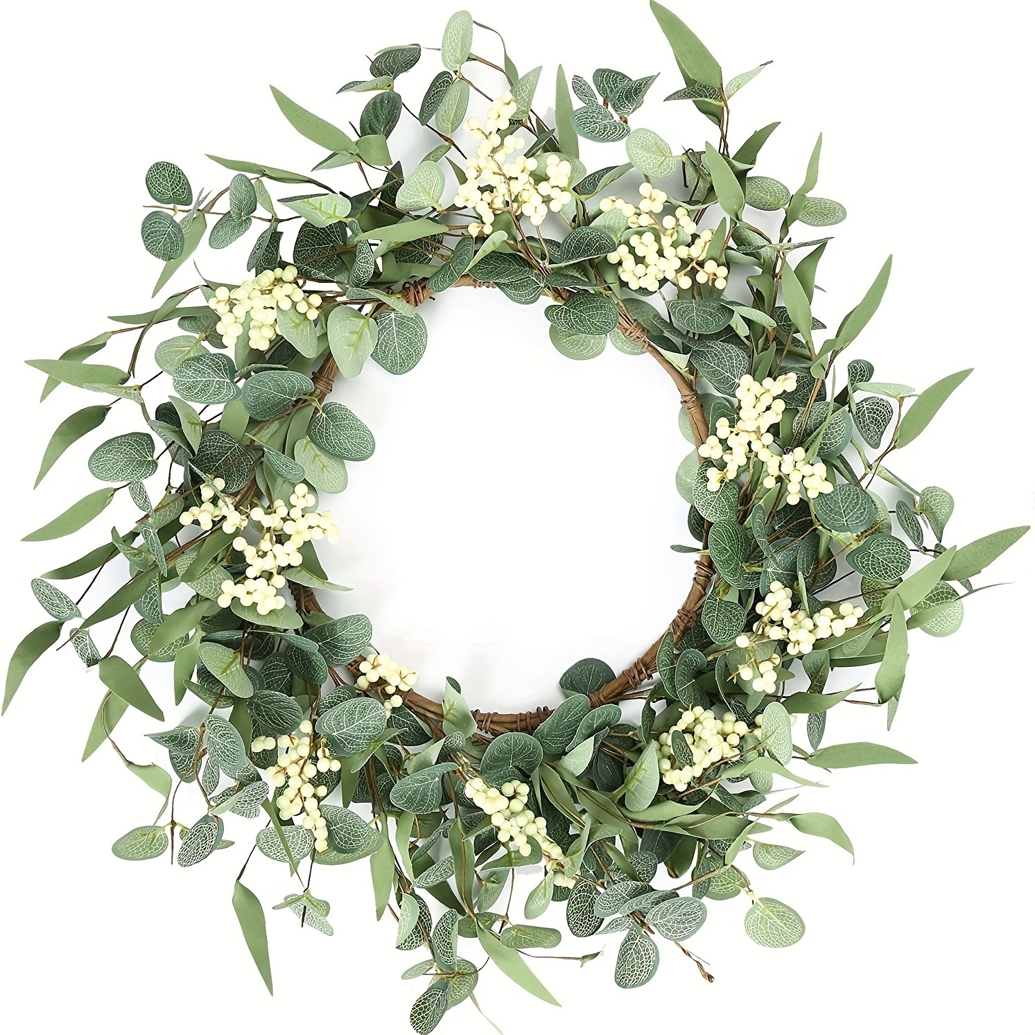 1pc, Summer Artificial Eucalyptus Wreaths (50.8cm), Front Door Decor,  Summer Decor, Indoors Decor, Outdoors Decor, Scene Decor, Festivals Decor,  Room