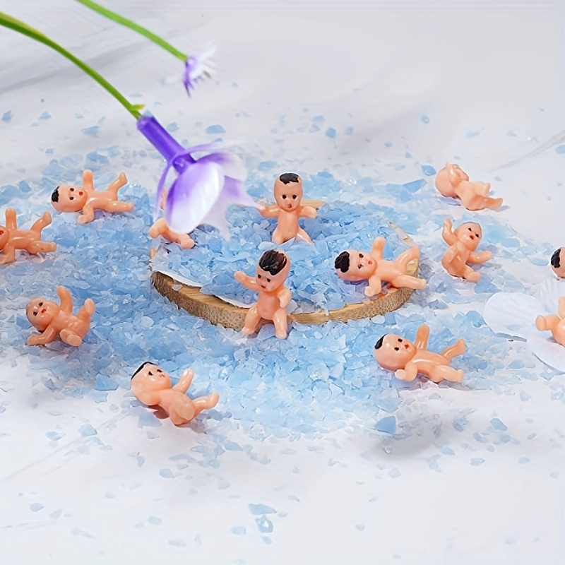 Baby Babies Statue Mini Plastic Tiny Party Gift Figurines Miniature Doll Dolls Games Bathing Reveal Gender Game Cube Ice, Infant Unisex, Size