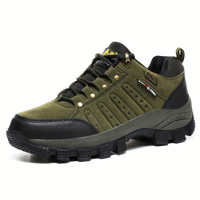 Mens Suede Hiking Shoes Comfortable Non Slip Shock Absorbent Boots
