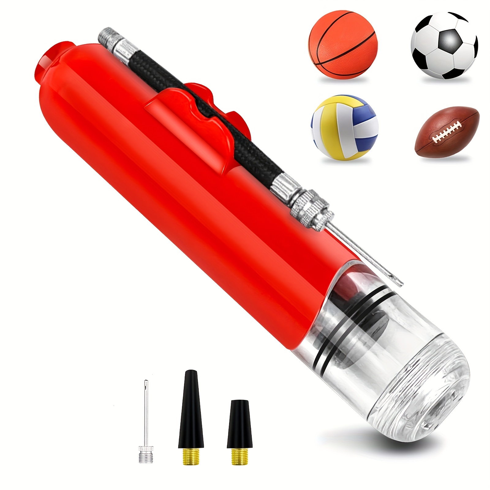 Ballpumpe, 10 Stück Ballpumpe mit Nadel + flexiblem Schlauch + Ballpumpen-Ventiladapter  für Basketball, Fußball, Volleyball