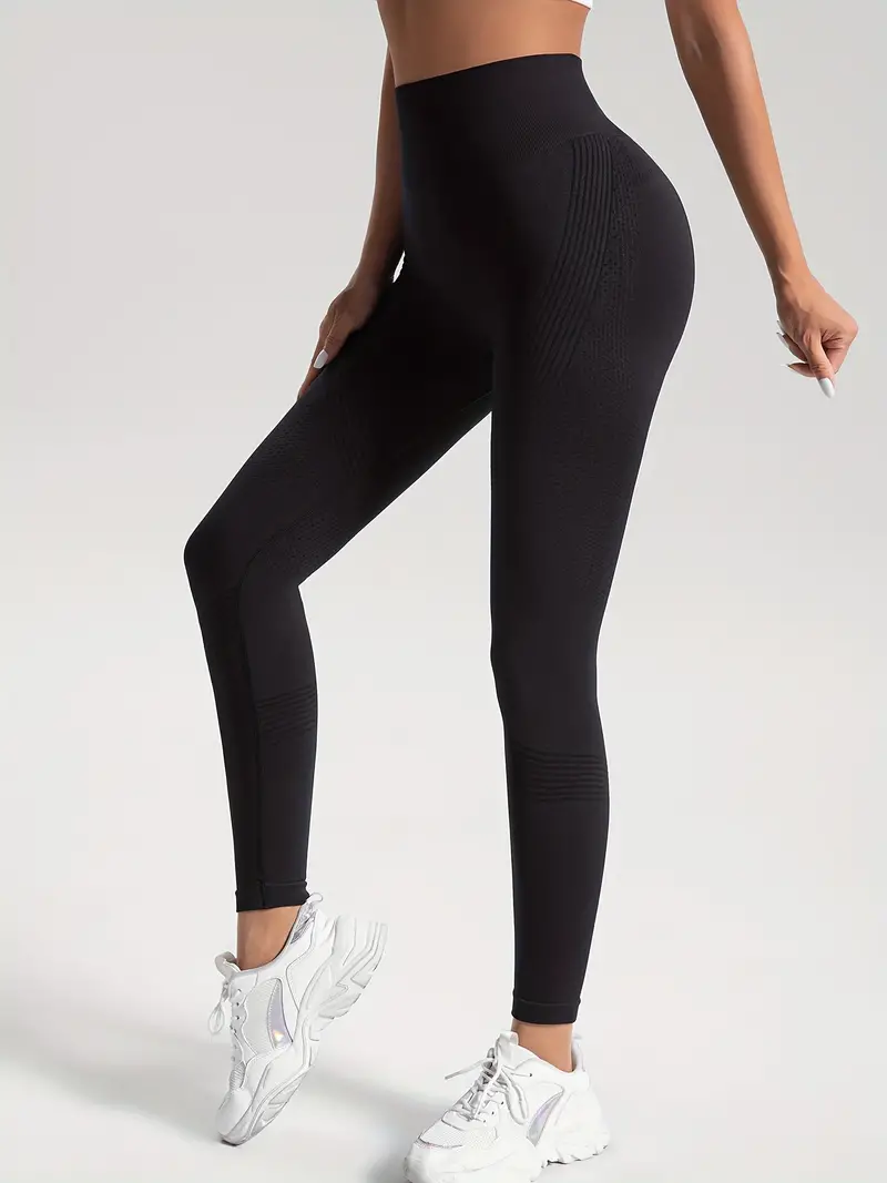 Seamless Knit Tight High Stretch Long Pants Sports Yoga - Temu