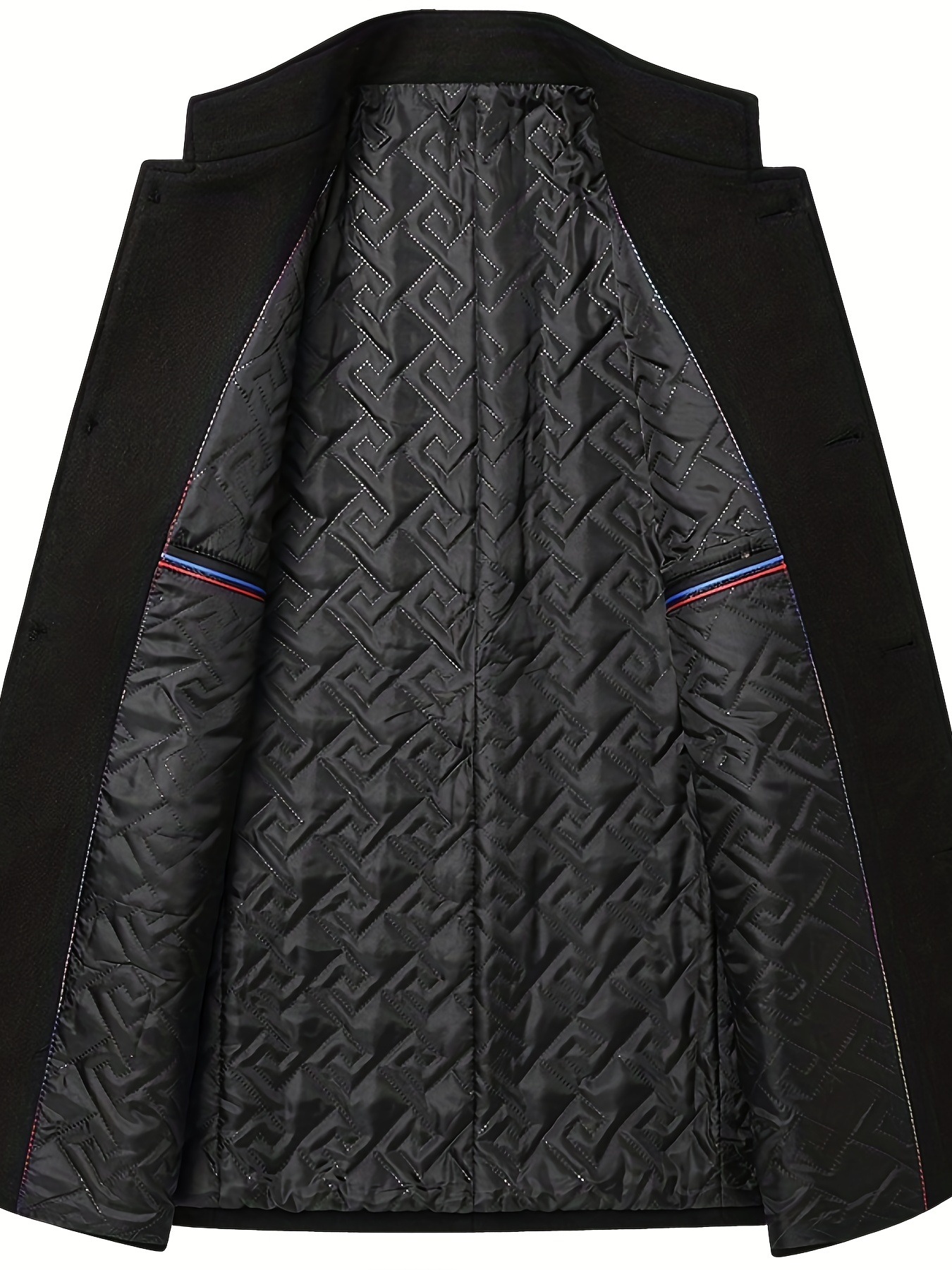 Men's Wool Blend Stand Collar Jacket Coat