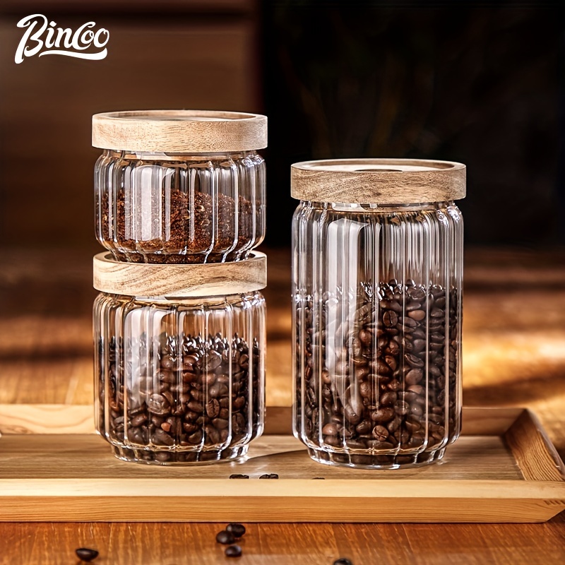 Bincoo Coffee bean storage jar Food grade glass sealed container