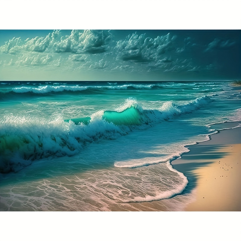 

1pc Acrylic Painting By Numbers Kits For Adults Sea Wave Picture By Numbers For Diy Gift 40x50cm/16x20inch Without Frame