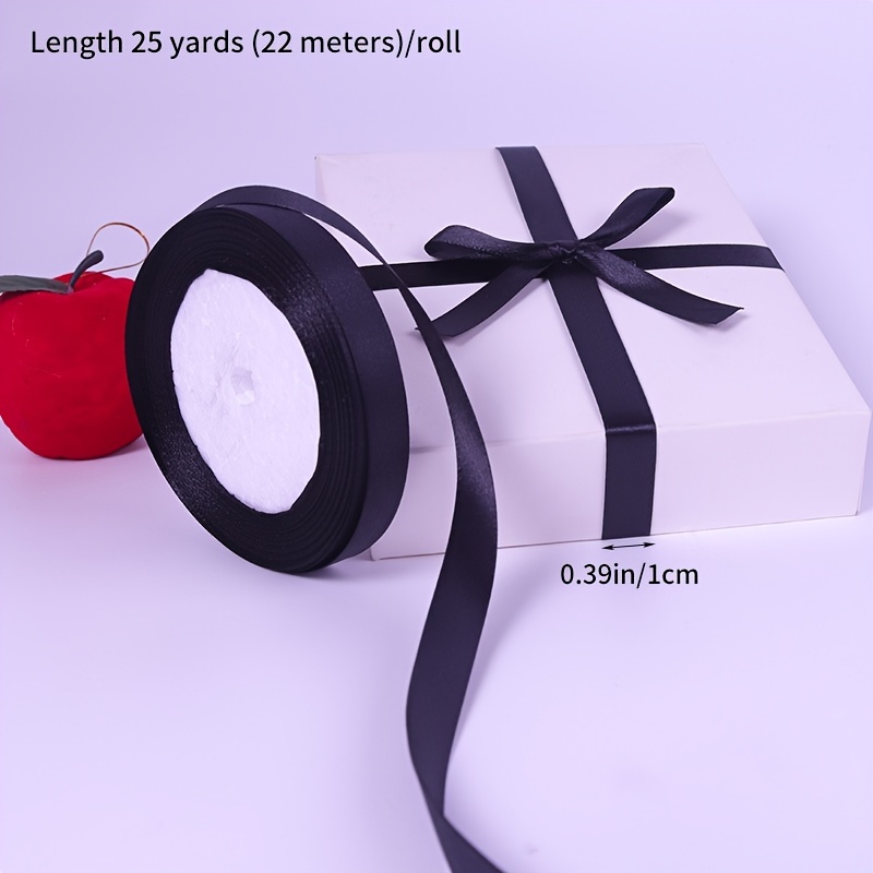 25 Yards Satin Ribbon For Gift Package Bow Making Supplies - Temu