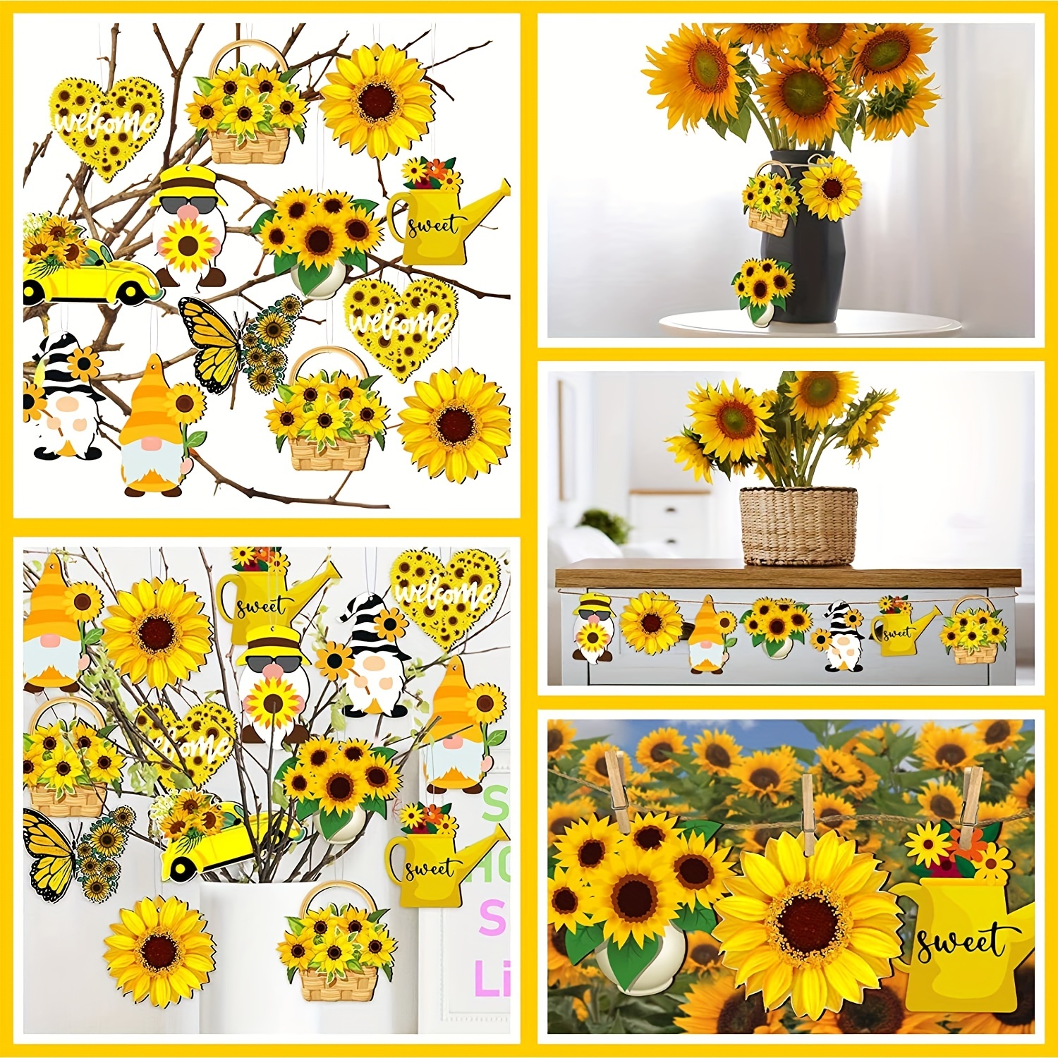 Sunflower Locket - Yellow Flower Photo Locket, Summer Flower