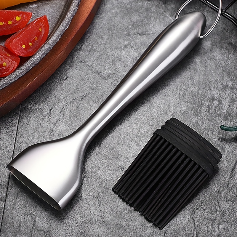 Silicone Kitchen Oil Brush BBQ Grill Basting Stainless Steel