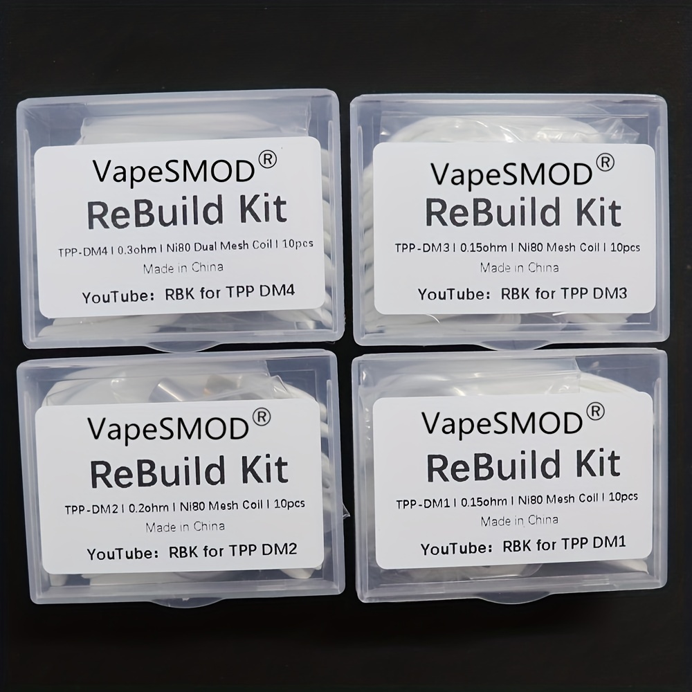 10pcs, diy recombination tool set rebuild kit tpp- 4 0.3ohm ni80 dual mesh  coil tpp- 1 0.15ohm tpp- 2 0.2ohm tpp- 3 0.15ohm ni80 mesh coil - health &  household - Temu