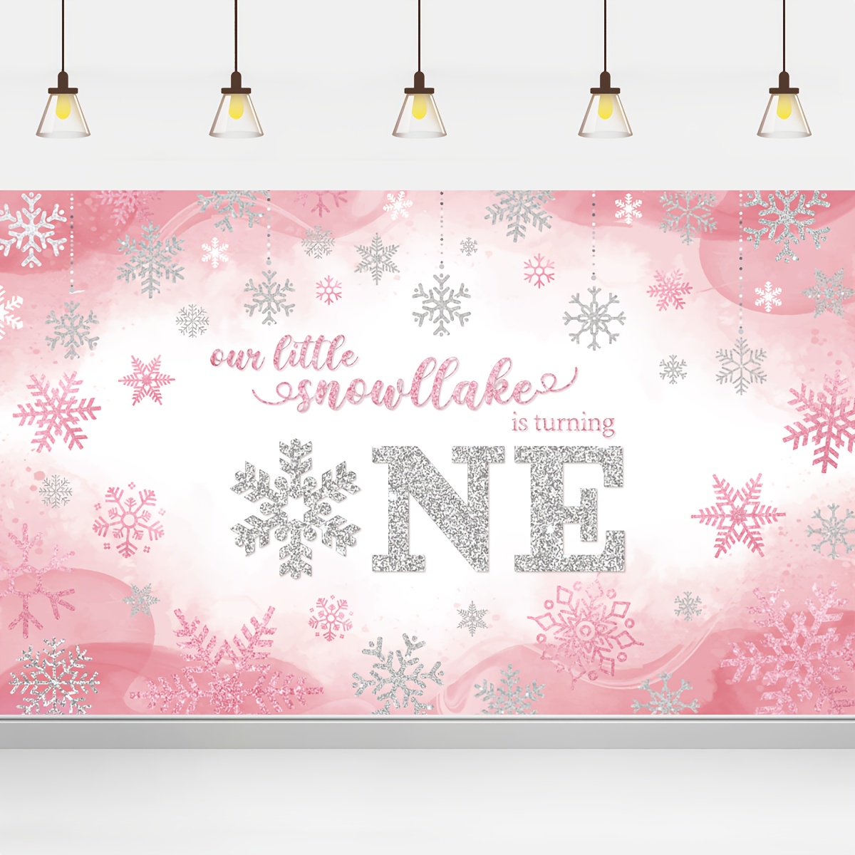 Sliver Winter Wonderland Banner With Snowflake Banner Winter - Temu
