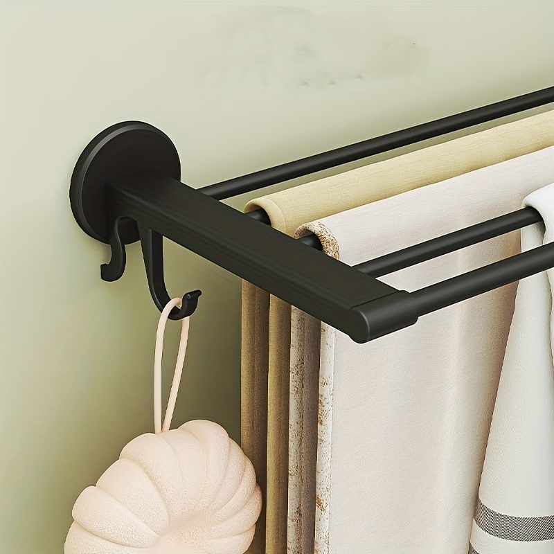 Punch-free Bathroom Towel Rack, Toilet Shelf Towel Bar, Stick Wall Hanging  Towel Storage Rack, Suitable For Towel Bath Towel Storage And Finishing -  Temu