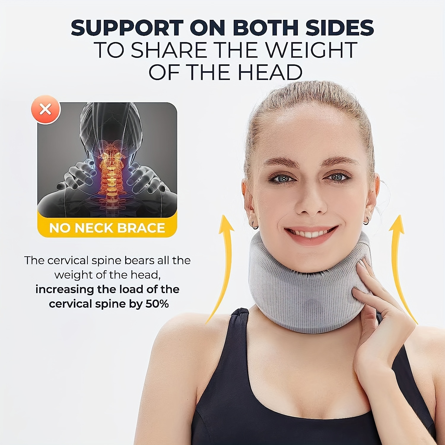 L'aide de soutien de cou de collier cervical stabilise les vertèbres  soulage la douleur l'orthèse de soutien de cou ergonomique