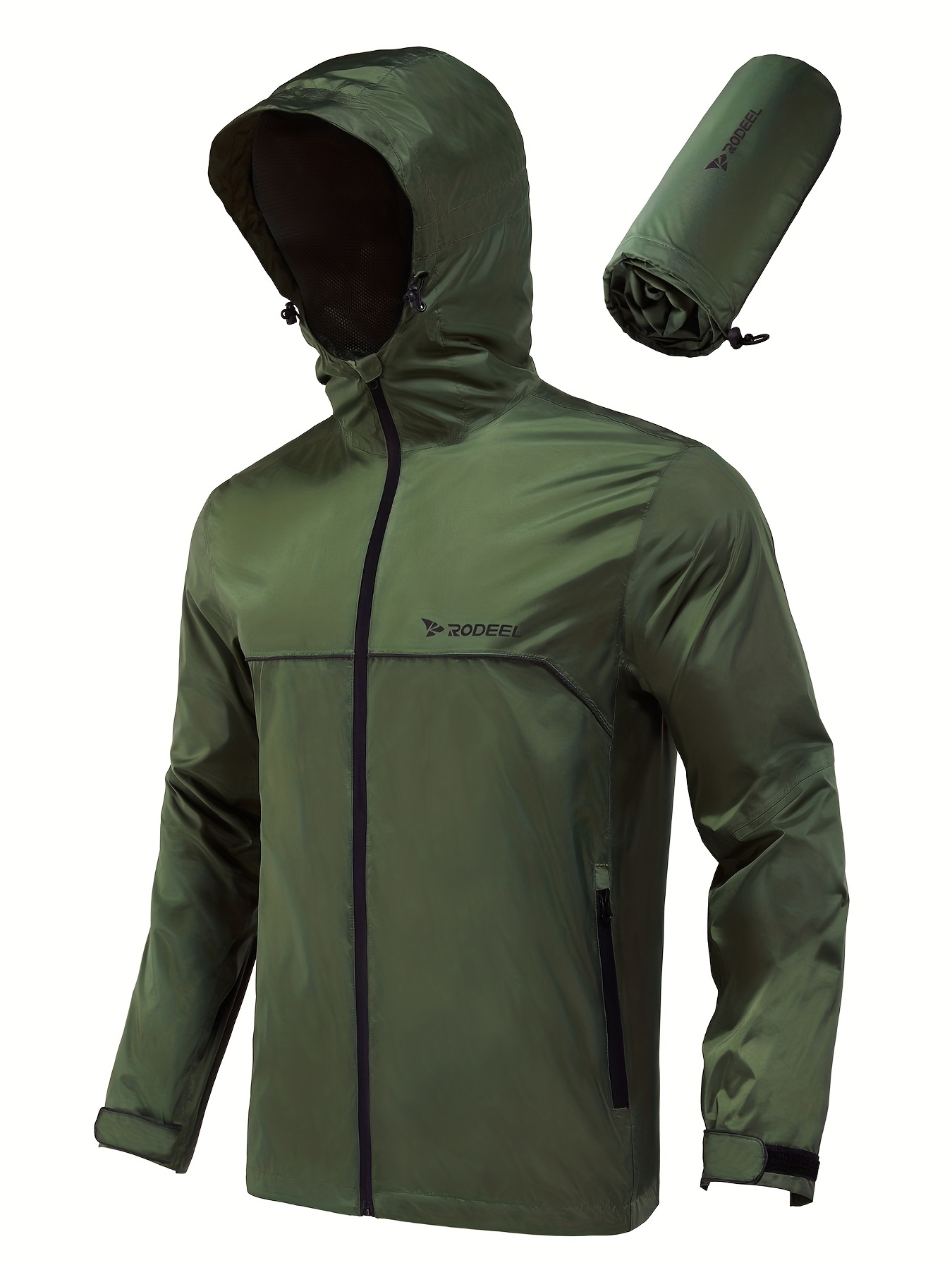 Cycling raincoat with clearance hood