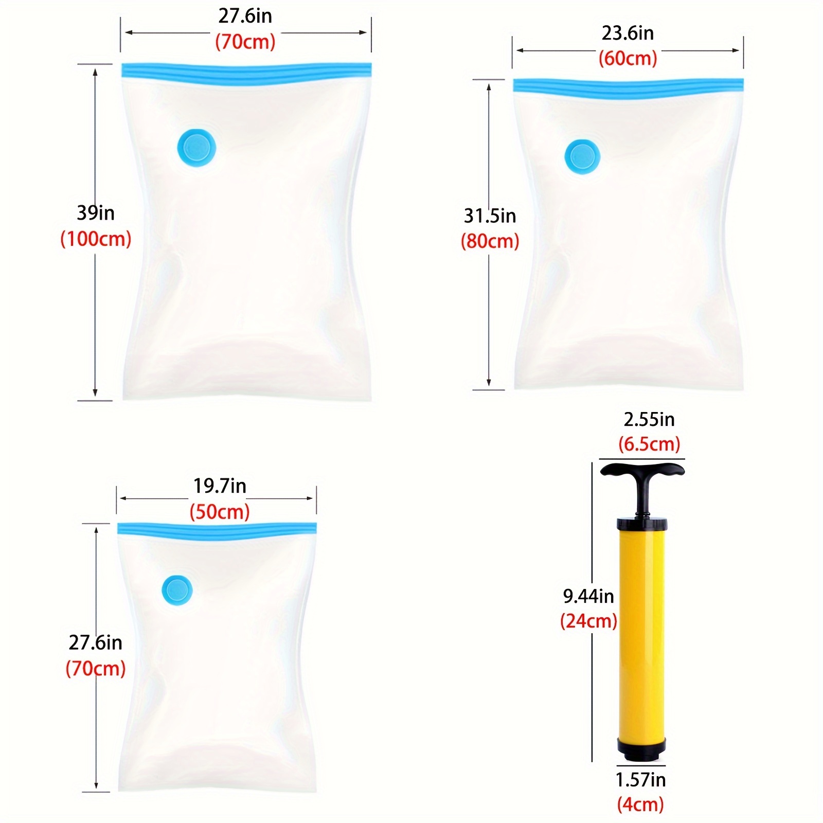 Vacuum Storage Bags, Space Saver Bags, Compression Storage Bags For Quilts,  Vacuum Sealed Bags For Blankets For Clothing Storage, Yellow Hand Pump  Purchased Separately - Temu