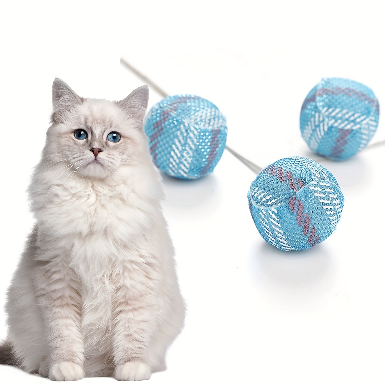 20 Pcs Christmas Cat Ball Toy Kitty Yarn Puffs Assorted Color