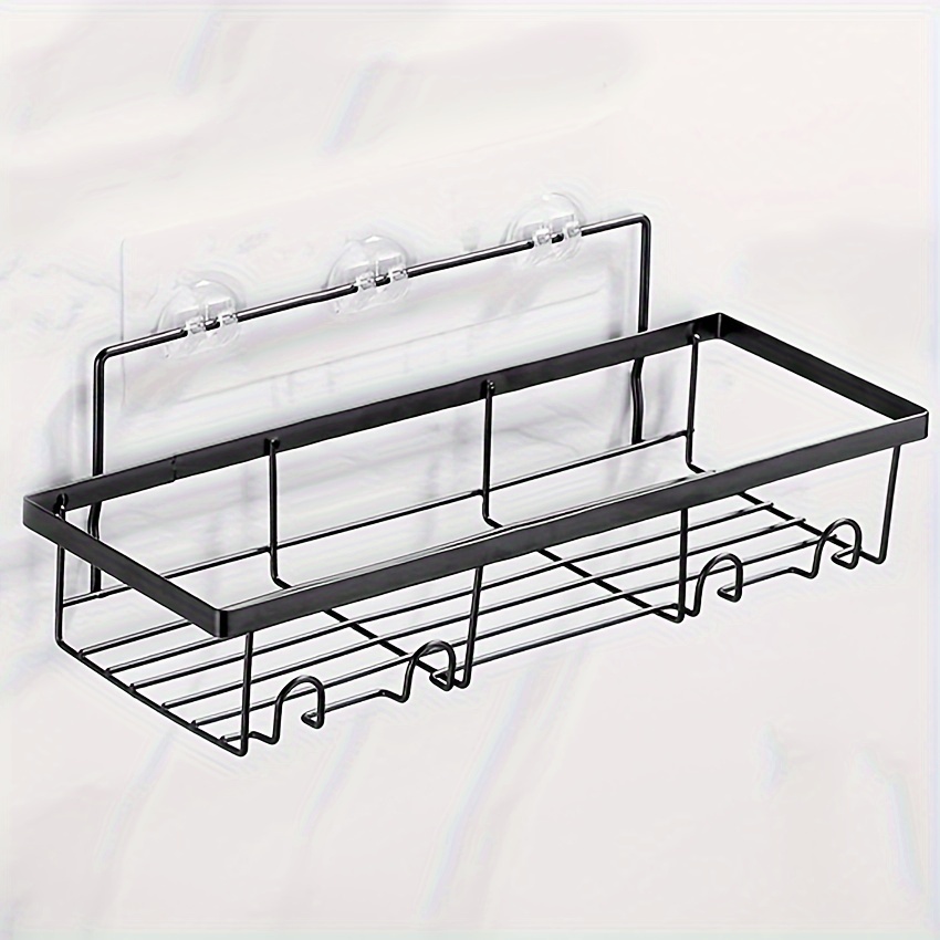 Shower Caddy Basket Soap Dish Holder Shelf with 5 Hooks Bathroom