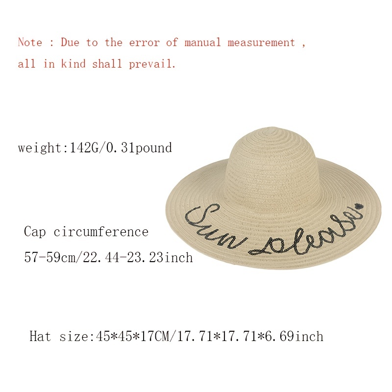 Wide Brim Straw Sun Hat Summer Solid Color Bowknot Beach Hat