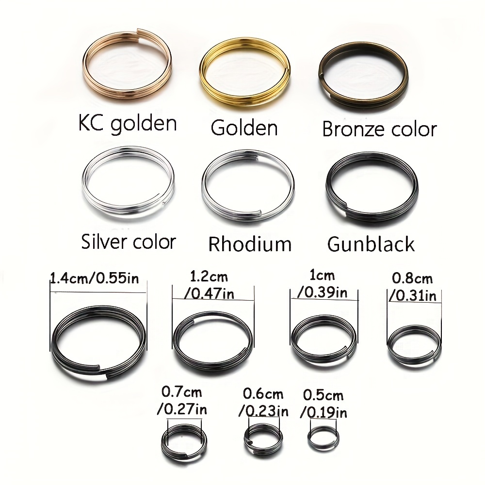 Twone Metal Split Keychain Ring Parts - 50 Key Chains with 25mm Open Jump Ring and Connector - Make Your Own Key Ring