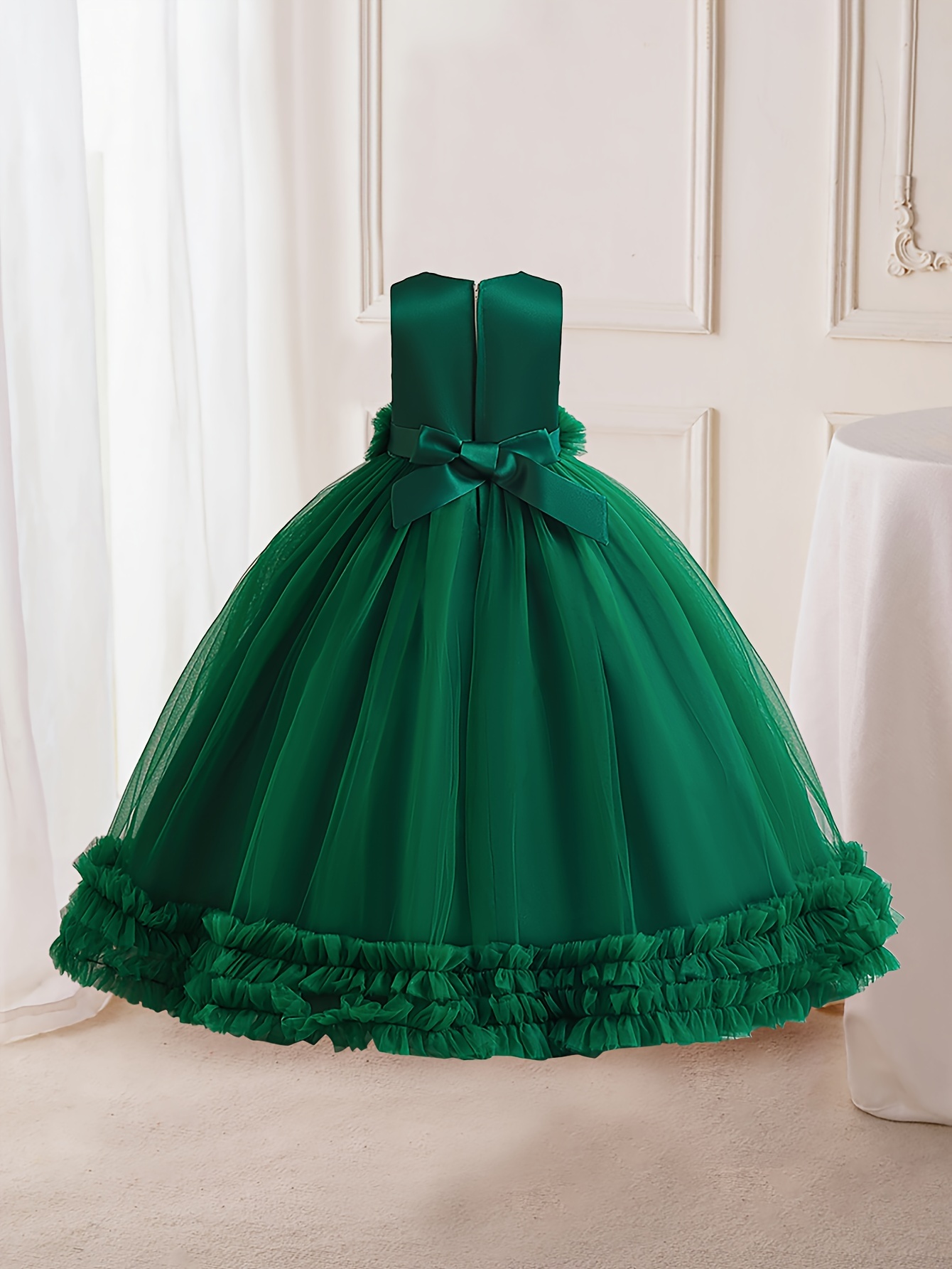 Vestito Lungo Formale Bambina Fiore Grazia Ragazze Tulle - Temu Italy