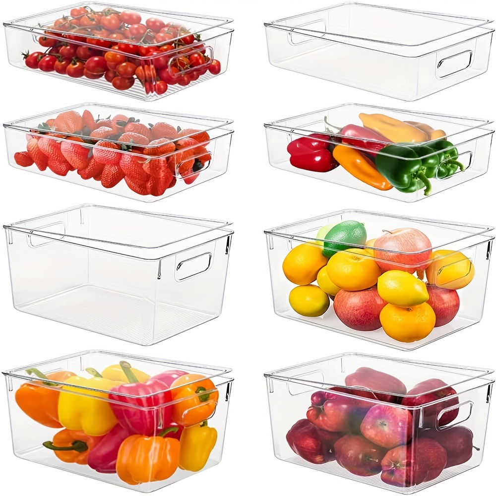 Refrigerator Organizer Bins Clear Plastic Pantry Organizer - Temu