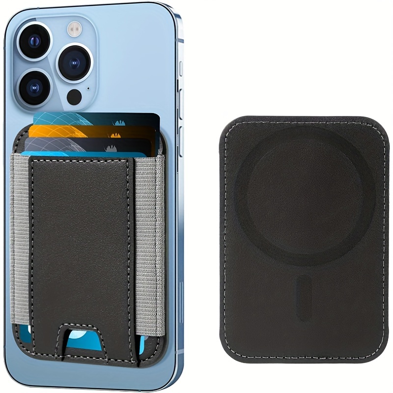 Leder MagSafe Wallet, kompatibel mit MagSafe Wallet mit verstellbarem Stand  für iPhone 15/14/13/12 Serie, Nicht für 13/12 Mini, MagSafe Zubehör (Blau)  : : Elektronik & Foto
