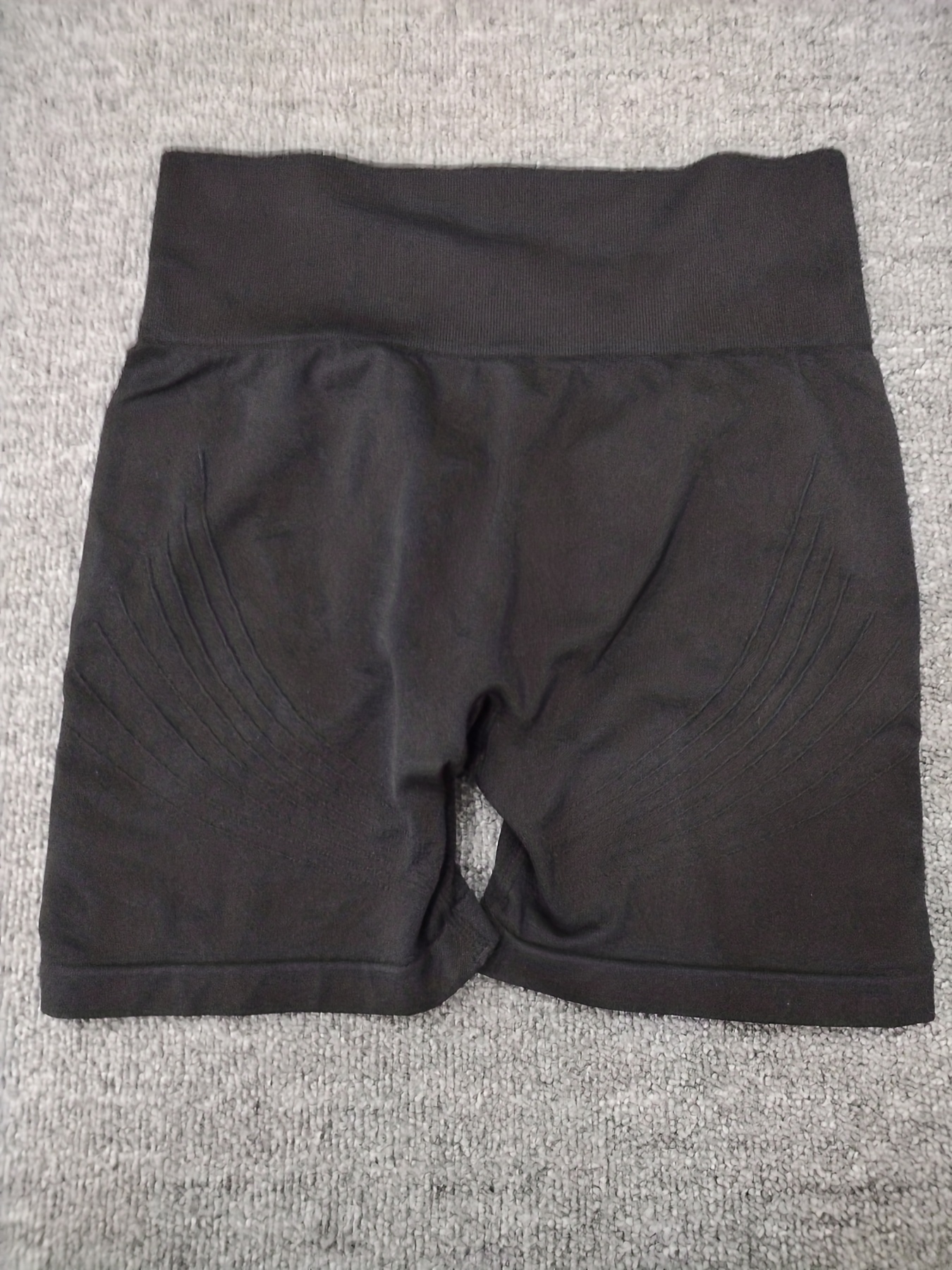 Shorts Ajustados Color Negro Sólido Pantalones Cortos - Temu Mexico
